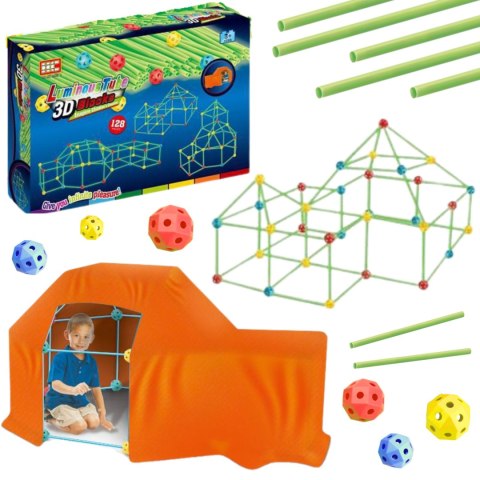 Zestaw Fluoroscencyjnych Słomek Konstrukcyjnych 3D Kreatywne Budowanie Zestaw Fluoroscencyjnych Słomek Konstrukcyjnych 3D Kreatywne Budowanie
