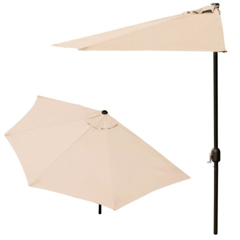 Parasol ogrodowy pół-parasol ścienny na taras 2,7 m beżowy MultiGarden Parasol ogrodowy pół-parasol ścienny na taras 2,7 m beżowy MultiGarden