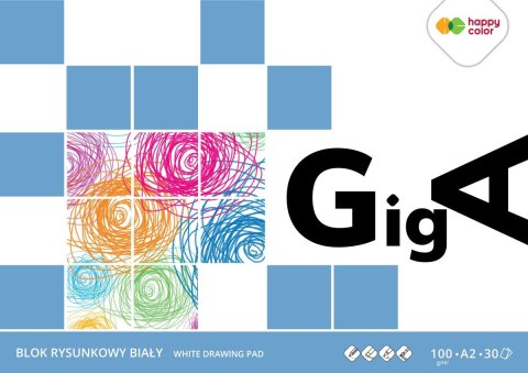 Blok techniczny GigA biały, A2, 15 ark, 250g, Happy Color