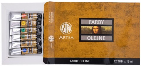 Farby olejne Astra 12 kol x 18ml Zestaw nr 1 Farby olejne Astra 12 kol x 18ml Zestaw nr 1