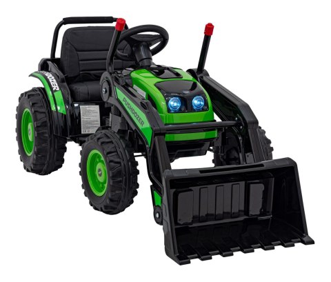 Koparka Traktor na akumulator dla dzieci Zielony + Ruchome Ramię Łyżka + Pilot + Wolny Start + Radio FM + LED Koparka Traktor na akumulator dla dzieci Zielony + Ruchome Ramię Łyżka + Pilot + Wolny Start + Radio FM + LED