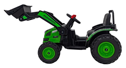 Koparka Traktor na akumulator dla dzieci Zielony + Ruchome Ramię Łyżka + Pilot + Wolny Start + Radio FM + LED Koparka Traktor na akumulator dla dzieci Zielony + Ruchome Ramię Łyżka + Pilot + Wolny Start + Radio FM + LED