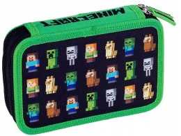 Piórnik podwójny bez wyposażenia, 2 klapki, MINECRAFT