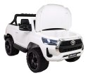 Toyota Hilux na akumulator dla dzieci Biały + Napęd 4x4 + Pilot + 2 bagażniki + Radio MP3 + LED