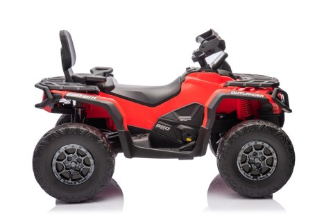 Quad Can Am Outlander ATV z Pilotem Czerwony Quad Can Am Outlander ATV z Pilotem Czerwony