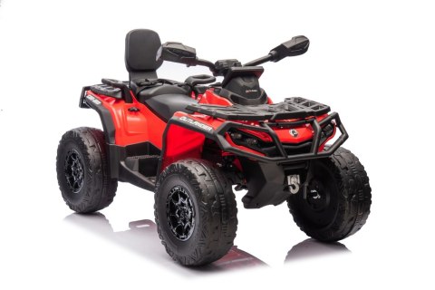 Quad Can Am Outlander ATV z Pilotem Czerwony Quad Can Am Outlander ATV z Pilotem Czerwony
