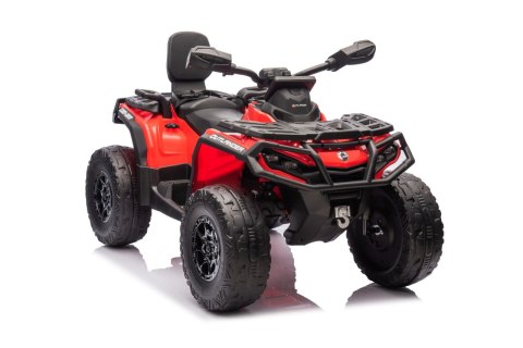 Quad Can Am Outlander ATV z Pilotem Czerwony Quad Can Am Outlander ATV z Pilotem Czerwony