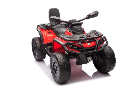 Quad Can Am Outlander ATV z Pilotem Czerwony Quad Can Am Outlander ATV z Pilotem Czerwony