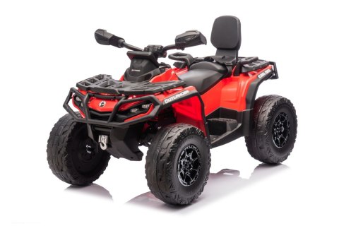Quad Can Am Outlander ATV z Pilotem Czerwony Quad Can Am Outlander ATV z Pilotem Czerwony