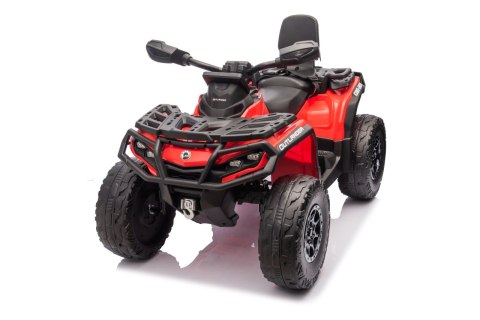 Quad Can Am Outlander ATV z Pilotem Czerwony Quad Can Am Outlander ATV z Pilotem Czerwony