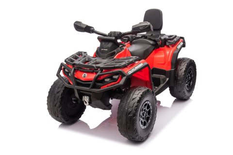 Quad Can Am Outlander ATV z Pilotem Czerwony Quad Can Am Outlander ATV z Pilotem Czerwony