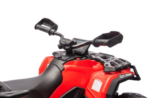 Quad Can Am Outlander ATV z Pilotem Czerwony Quad Can Am Outlander ATV z Pilotem Czerwony