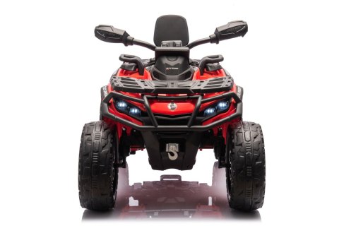 Quad Can Am Outlander ATV z Pilotem Czerwony Quad Can Am Outlander ATV z Pilotem Czerwony