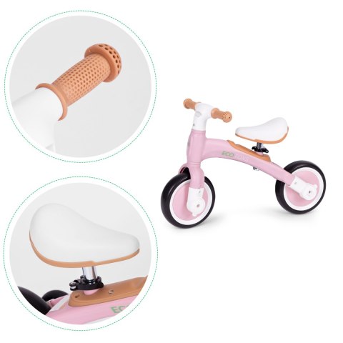 Rower rowerek biegowy z pedałami - treningowy kółka boczne 3W1 różowy ECOTOYS Rower rowerek biegowy z pedałami - treningowy kółka boczne 3W1 różowy ECOTOYS