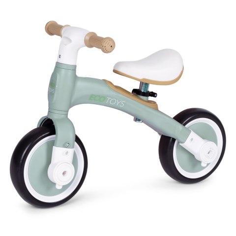 Rower rowerek biegowy z pedałami - treningowy kółka boczne 3W1 zielony ECOTOYS Rower rowerek biegowy z pedałami - treningowy kółka boczne 3W1 zielony ECOTOYS