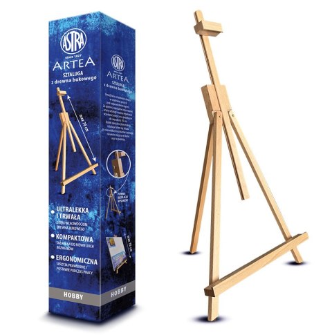 Sztaluga z drewna bukowego do podobrazi ARTEA - wysokość do 70 cm. Sztaluga z drewna bukowego do podobrazi ARTEA - wysokość do 70 cm.