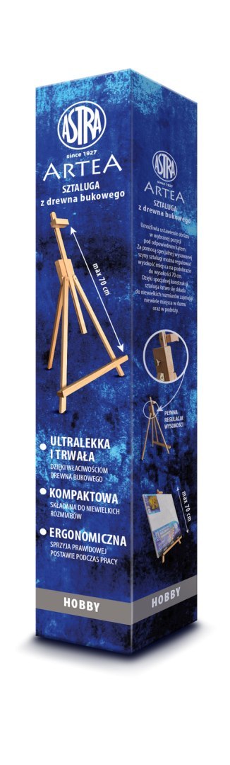 Sztaluga z drewna bukowego do podobrazi ARTEA - wysokość do 70 cm. Sztaluga z drewna bukowego do podobrazi ARTEA - wysokość do 70 cm.