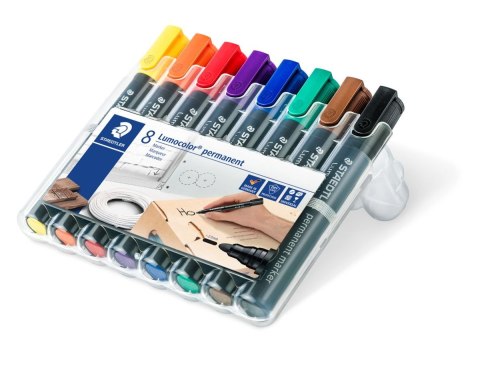 Marker Lumocolor wodoodporny okrągły 8 kol. w etui box Staedtler Marker Lumocolor wodoodporny okrągły 8 kol. w etui box Staedtler