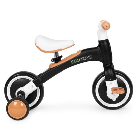 Rowerek biegowy z pedałami - treningowy kółka boczne 3w1 czarny ECOTOYS Rowerek biegowy z pedałami - treningowy kółka boczne 3w1 czarny ECOTOYS