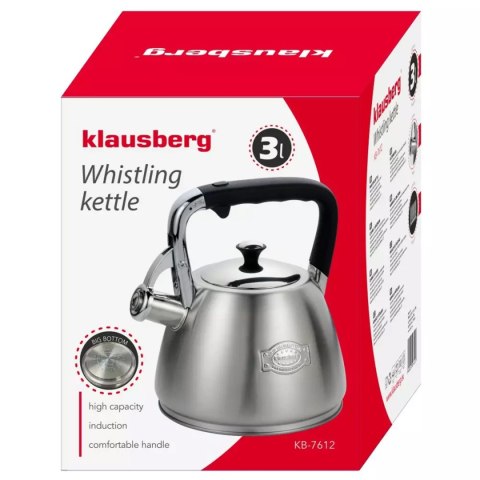 CZAJNIK STALOWY Z GWIZDKIEM 3L KLAUSBERG KB-7612 CZAJNIK STALOWY Z GWIZDKIEM 3L KLAUSBERG KB-7612