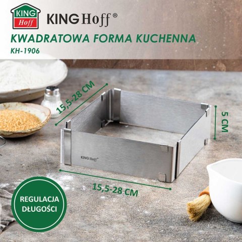 FORMA REGULOWANA RANT DO CIAST TORTÓW KINGHOFF KH-1906 KWADRATOWA FORMA REGULOWANA RANT DO CIAST TORTÓW KINGHOFF KH-1906 KWADRATOWA