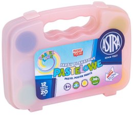 Farby plakatowe pastelowe Astra 12 kol x 20 ml - walizka