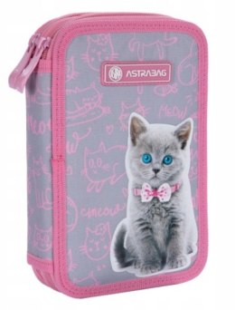 Piórnik podwójny bez wyposażenia ASTRABAG PINKY KITTY, AC2