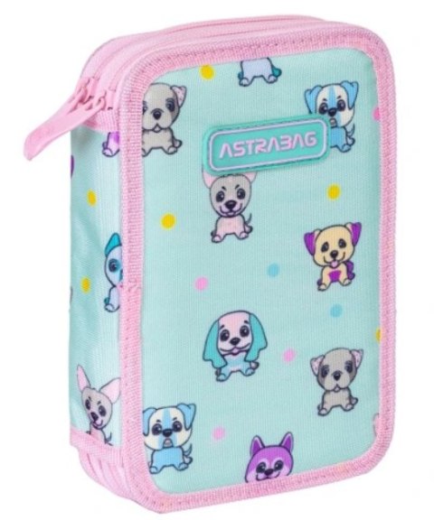 Piórnik podwójny bez wyposażenia ASTRABAG PUPPIES WORLD, AC2 Piórnik podwójny bez wyposażenia ASTRABAG PUPPIES WORLD, AC2
