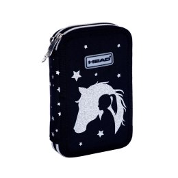 Piórnik podwójny bez wyposażenia HEAD GLITTER EFFECT SILVER DREAM, AC2