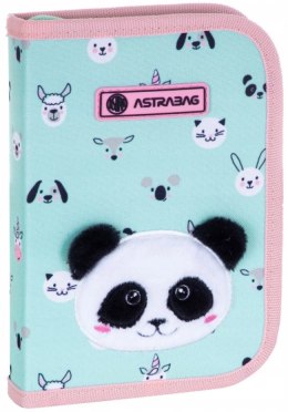 Piórnik pojedynczy dwuklapkowy bez wyposażenia ASTRABAG TEDDY PANDA, AC1