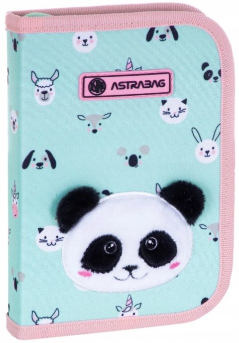 Piórnik pojedynczy dwuklapkowy bez wyposażenia ASTRABAG TEDDY PANDA, AC1 Piórnik pojedynczy dwuklapkowy bez wyposażenia ASTRABAG TEDDY PANDA, AC1