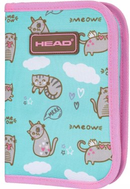 Piórnik pojedynczy dwuklapkowy bez wyposażenia HEAD MEOW, AC1