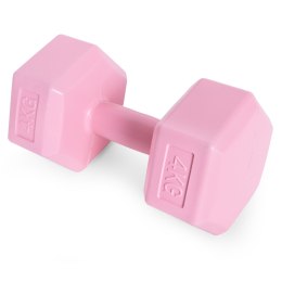 Hantle sześciokątne zestaw 2x4 kg ciężarki do ćwiczeń obciążniki fitness różowe ModernHome