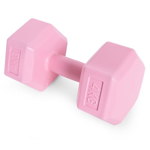 Hantle sześciokątne zestaw 2x4 kg ciężarki do ćwiczeń obciążniki fitness różowe ModernHome Hantle sześciokątne zestaw 2x4 kg ciężarki do ćwiczeń obciążniki fitness różowe ModernHome