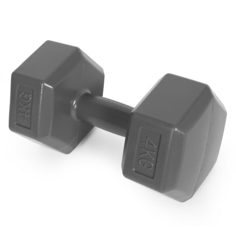 Hantle sześciokątne zestaw 2x4 kg ciężarki do ćwiczeń obciążniki fitness szare ModernHome Hantle sześciokątne zestaw 2x4 kg ciężarki do ćwiczeń obciążniki fitness szare ModernHome
