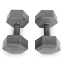 Hantle sześciokątne zestaw 2x5 kg ciężarki do ćwiczeń obciążniki fitness szare ModernHome