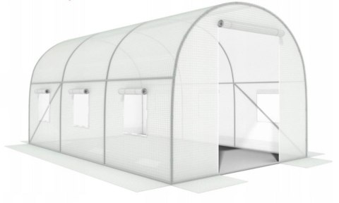 Szklarnia tunel ogrodowy 3x2x2 m foliowy wielosezonowy metalowy stelaż biała folia 2 wejścia Szklarnia tunel ogrodowy 3x2x2 m foliowy wielosezonowy metalowy stelaż biała folia 2 wejścia