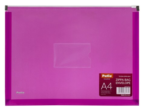 Koperta zippa bag a4 zamek strunowy identyfikator 10 sztuk różowa Koperta zippa bag a4 zamek strunowy identyfikator 10 sztuk różowa