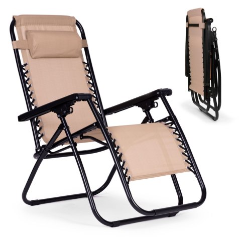 Leżak fotel ogrodowy plażowy regulowane oparcie ZERO GRAVITY MultiGarden - beżowy Leżak fotel ogrodowy plażowy regulowane oparcie ZERO GRAVITY MultiGarden - beżowy