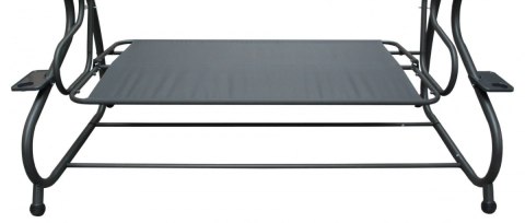 Rodzinna Huśtawka ogrodowa z Daszkiem Czekoladowy + Tekstylina 2x1 + Regulowane siedzisko + Materac + 2 Podstawki na napoje Rodzinna Huśtawka ogrodowa z Daszkiem Czekoladowy + Tekstylina 2x1 + Regulowane siedzisko + Materac + 2 Podstawki na napoje