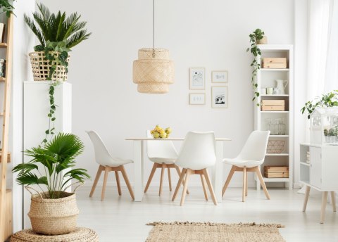 Zestaw 4 krzeseł krzesło do salonu jadalni z poduszką Białe ModernHome Zestaw 4 krzeseł krzesło do salonu jadalni z poduszką Białe ModernHome