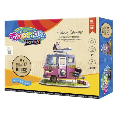 COLORINO CREATIVE - ZESTAW MODELARSKI MINIATUROWY DOMEK "HAPPY CAMPER" COLORINO CREATIVE - ZESTAW MODELARSKI MINIATUROWY DOMEK "HAPPY CAMPER"
