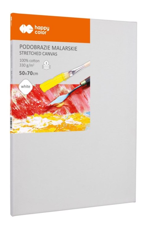Podobrazie malarskie bawełniane 50X70cm, płótno 330gsm, Happy color