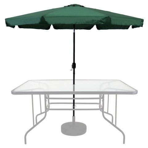 Parasol ogrodowy duży 3 m skośny łamany z korbą zielony MultiGarden Parasol ogrodowy duży 3 m skośny łamany z korbą zielony MultiGarden