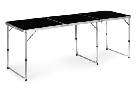 Stolik turystyczny stół składany kemping czarny blat 180x60 cm MultiGarden Stolik turystyczny stół składany kemping czarny blat 180x60 cm MultiGarden
