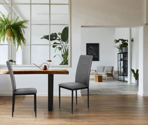 Komplet 4 krzeseł krzesło do jadalni i salonu szare ModernHome Komplet 4 krzeseł krzesło do jadalni i salonu szare ModernHome