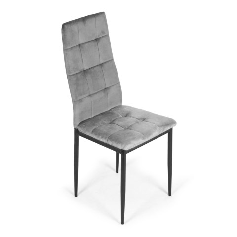 Komplet 4 krzeseł krzesło welurowe do jadalni i salonu 4 sztuki szare ModernHome Komplet 4 krzeseł krzesło welurowe do jadalni i salonu 4 sztuki szare ModernHome