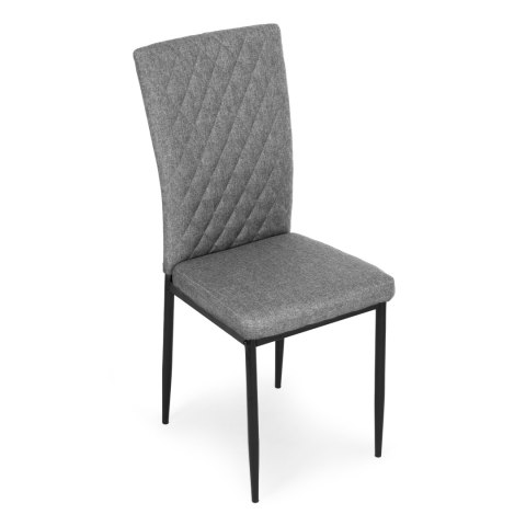 Komplet krzeseł pikowanych krzesło do jadalni i salonu 4 sztuki szare ModernHome Komplet krzeseł pikowanych krzesło do jadalni i salonu 4 sztuki szare ModernHome