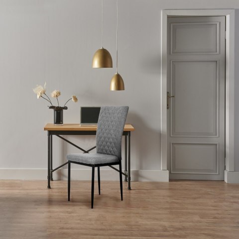Komplet krzeseł pikowanych krzesło do jadalni i salonu 4 sztuki szare ModernHome Komplet krzeseł pikowanych krzesło do jadalni i salonu 4 sztuki szare ModernHome