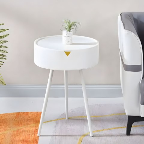 Stolik nocny okrągły stoliczek zdejmowany blat z tworzywa - ModernHome Stolik nocny okrągły stoliczek zdejmowany blat z tworzywa - ModernHome